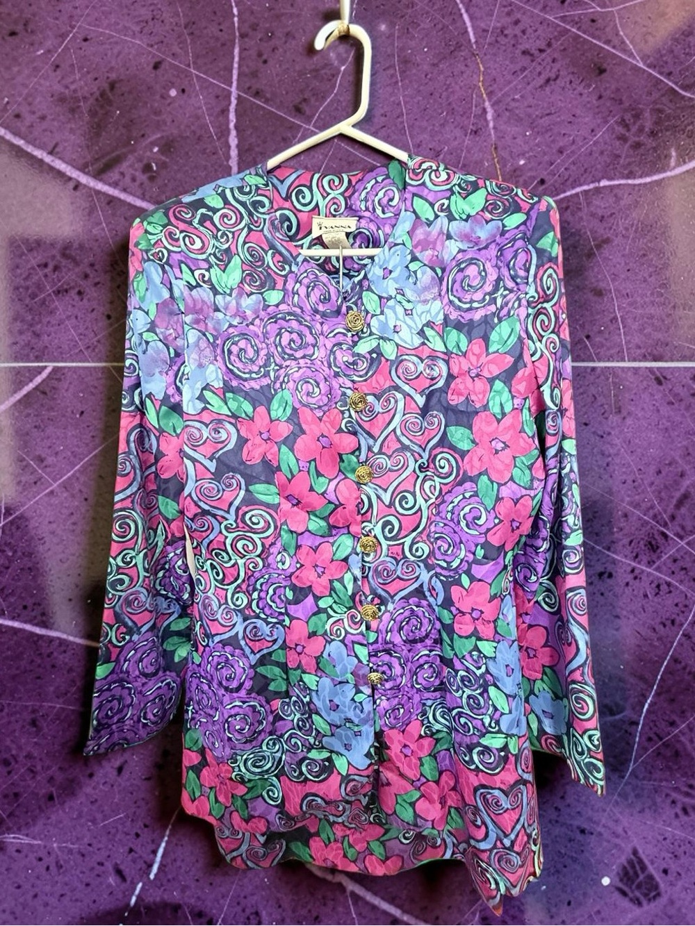 Vintage 1980s Floral Skirt Suit